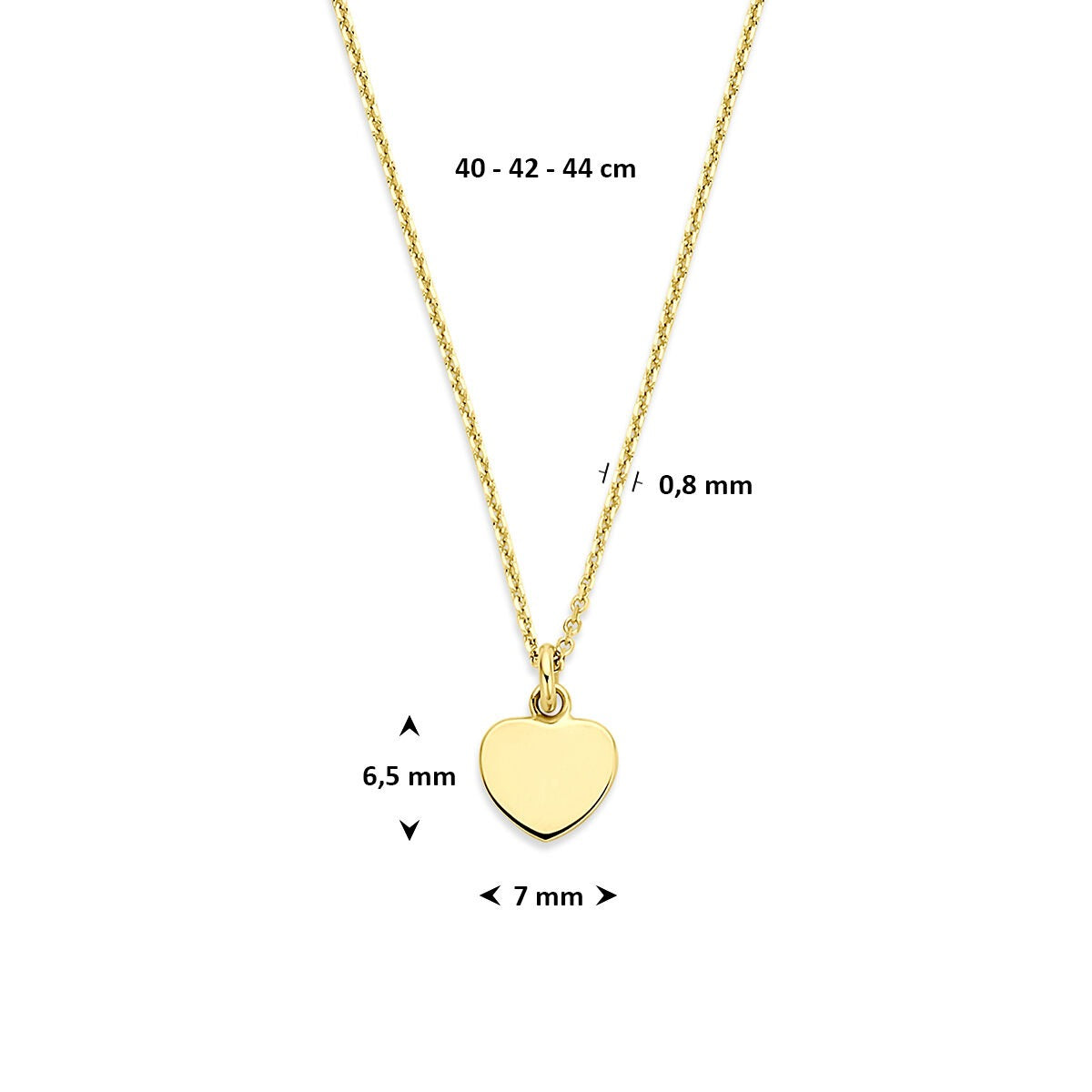 14 Karat Gelbgoldkette mit Herzanhänger