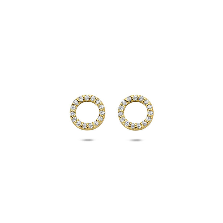 14k Geelgouden oorknoppen met lab grown diamant
