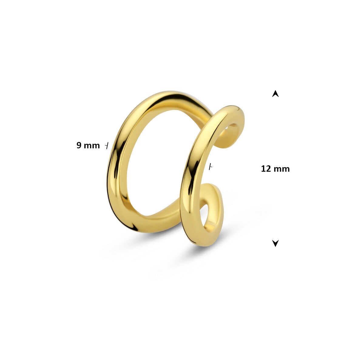 Vergoldete Silber-Ohrklemme – auffälliges Design ohne Piercing