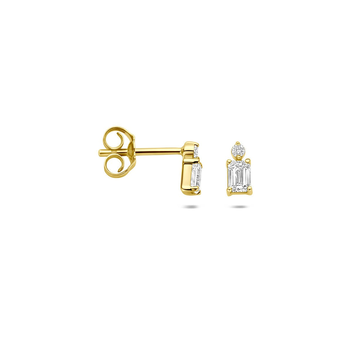 14 Karat Gelbgold Ohrstecker mit im Labor gezüchtetem Diamanten