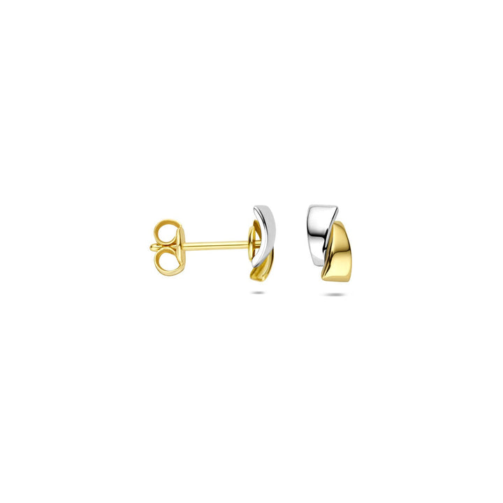 Ohrstecker zweifarbig gestempelt 14K Gelbgold
