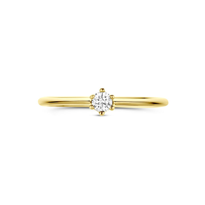 Gouden damesring met zirkonia – 14k geelgoud