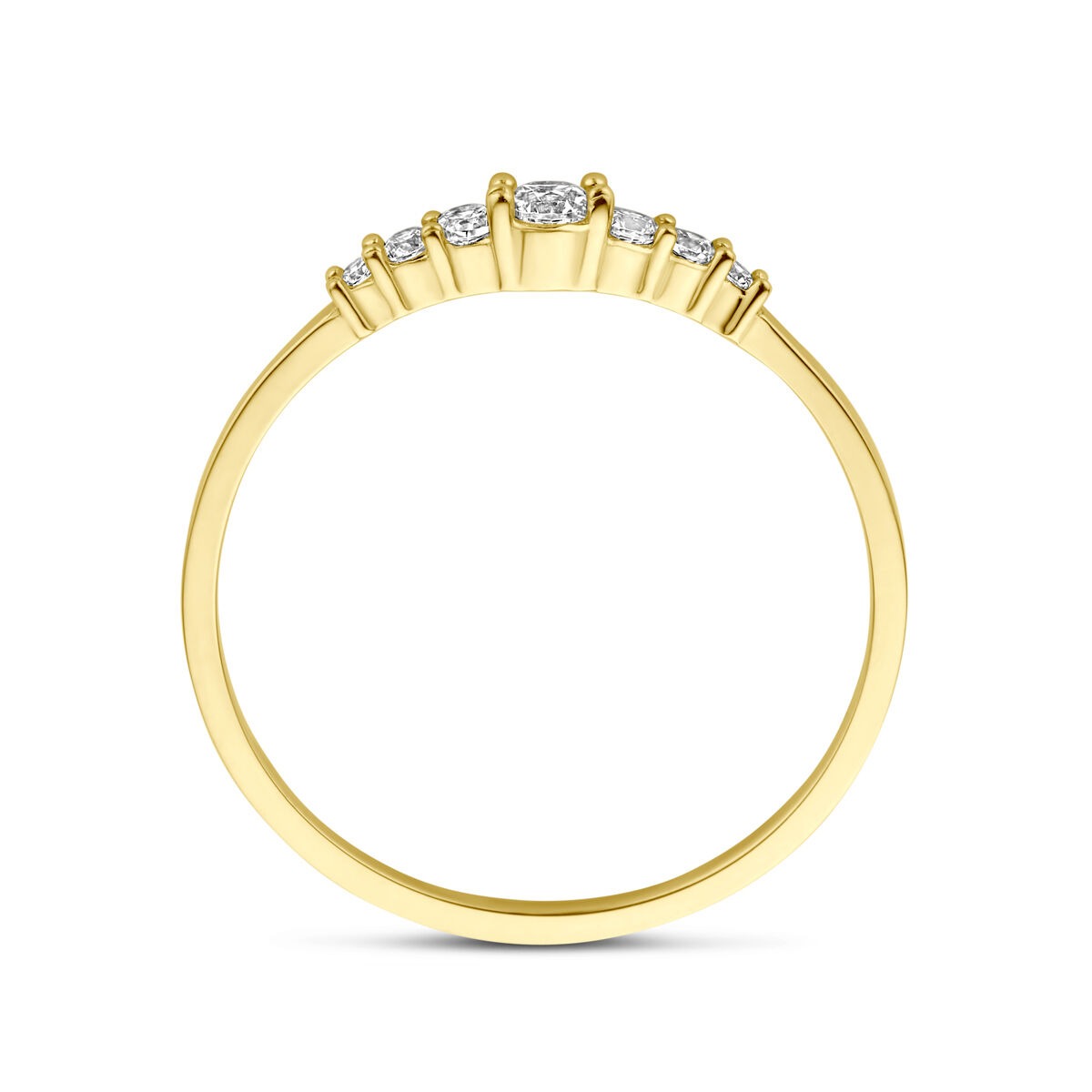 9k Gelbgoldring mit Zirkonia