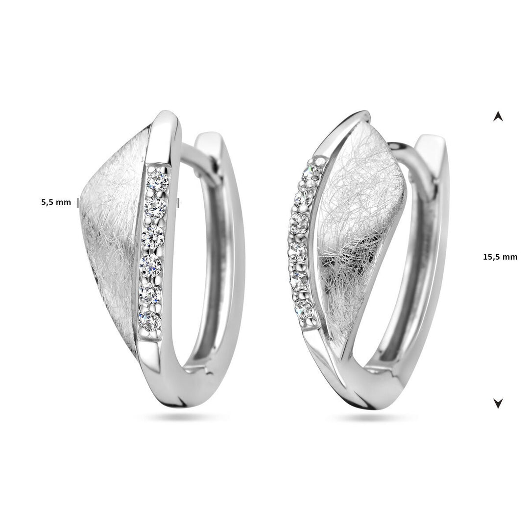 925 Gerhodineerd Zilveren Klapoorringen met Zirkonia