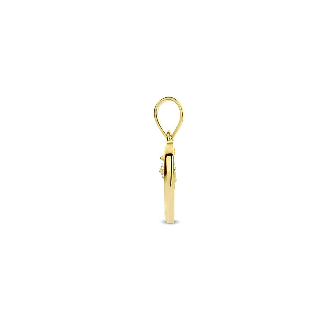 9k Geelgouden Hanger Hart met Zirkonia