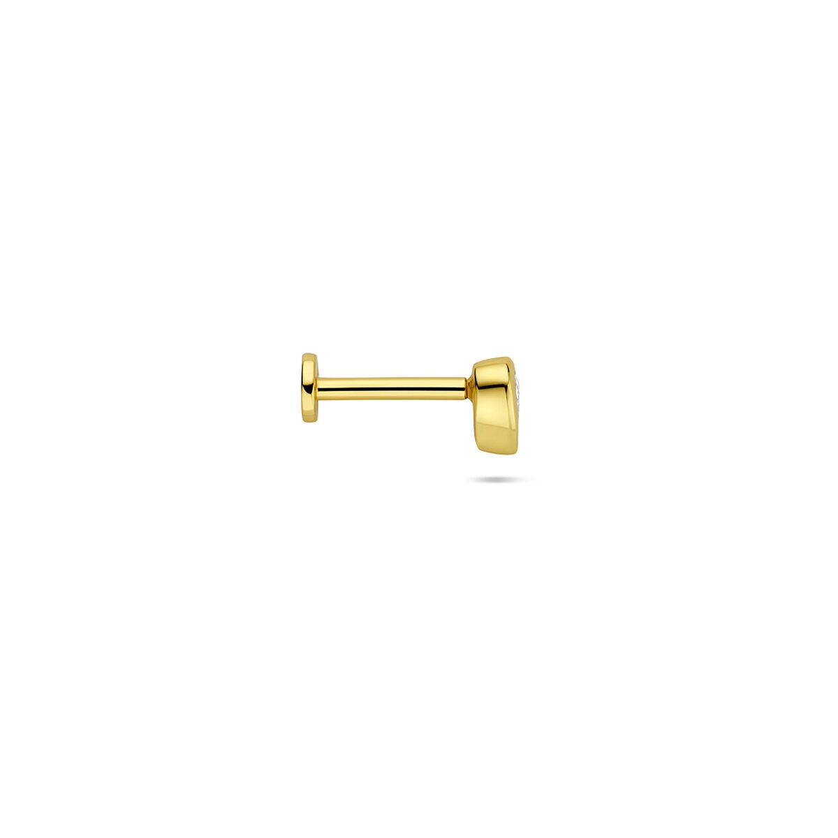 Vergoldetes 925er Silber Flat Back Piercing mit herzförmigem Zirkonia