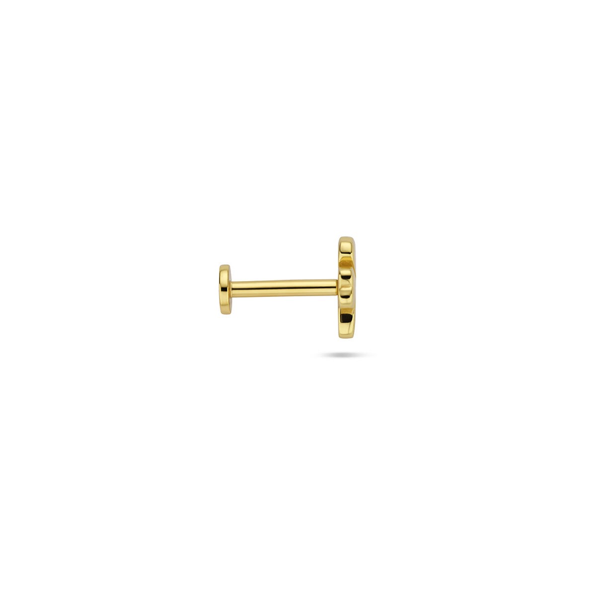 Vergoldetes Silber-Flat-Back-Piercing Klee – 925er Silber