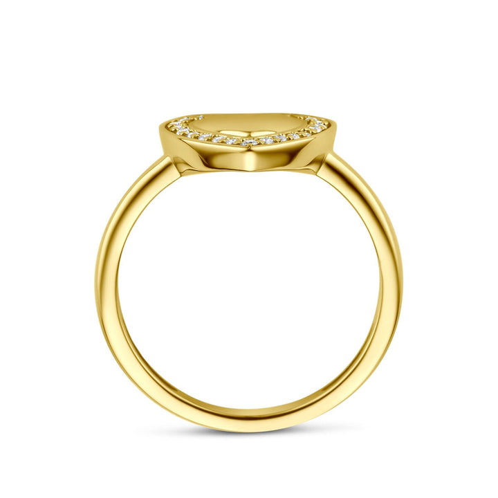 14k Geelgouden hartring met lab grown diamant