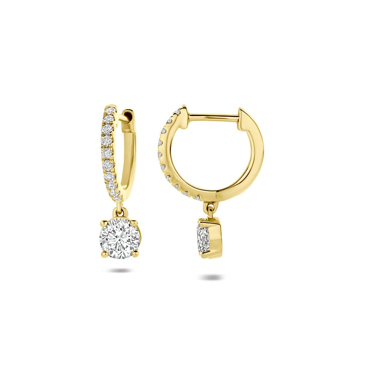 14K Gelbgoldohrringe mit im Labor gezüchtetem Diamanten 2.48ct
