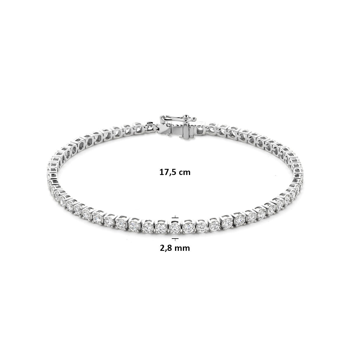 14K Tennisarmband aus Weißgold mit im Labor gezüchteten Diamanten