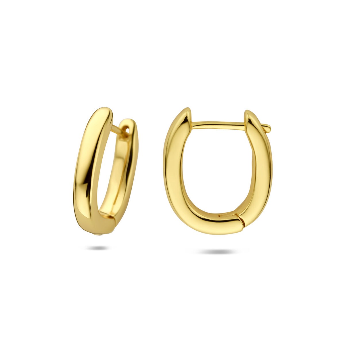 Vergoldete Klappohrringe aus Sterlingsilber – klassische Form in goldenem Glanz
