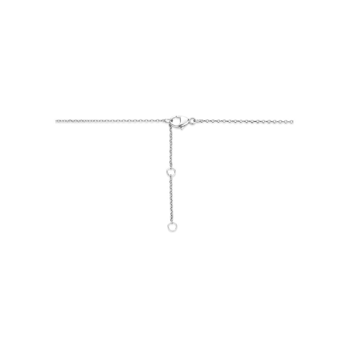 Rhodiniertes 925er Silbercollier mit Buchstaben und Zirkonia