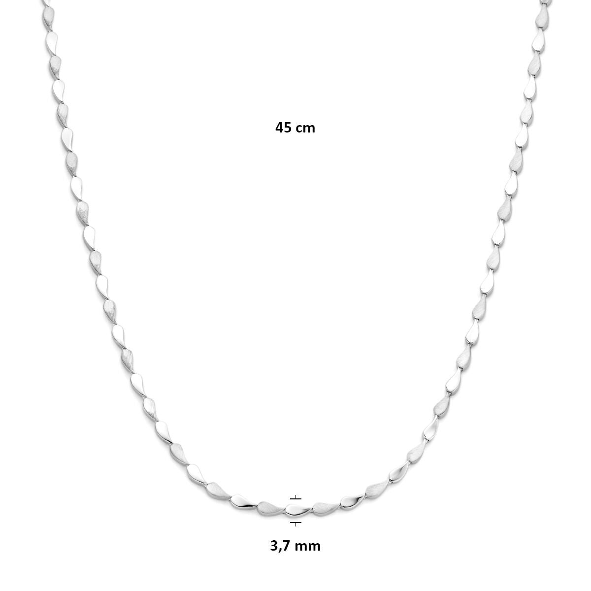Rhodinierte 925er-Silber-Kettenglieder