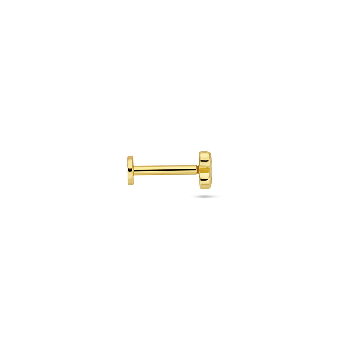 Vergoldetes flaches Piercing aus Sterlingsilber mit Zirkonia – 925er Silber