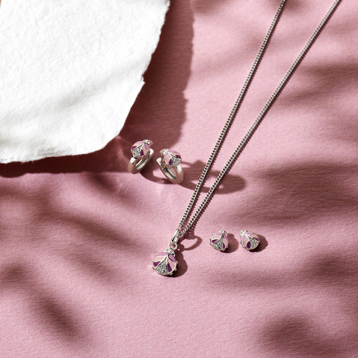 Ohrstecker Marienkäfer Zirkonia Silber rhodiniert