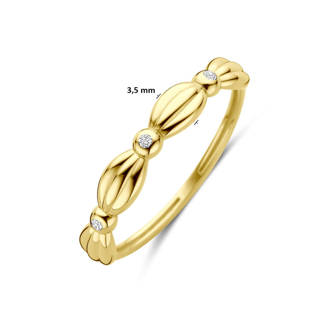 Gouden damesring met zirkonia – 14k geelgoud