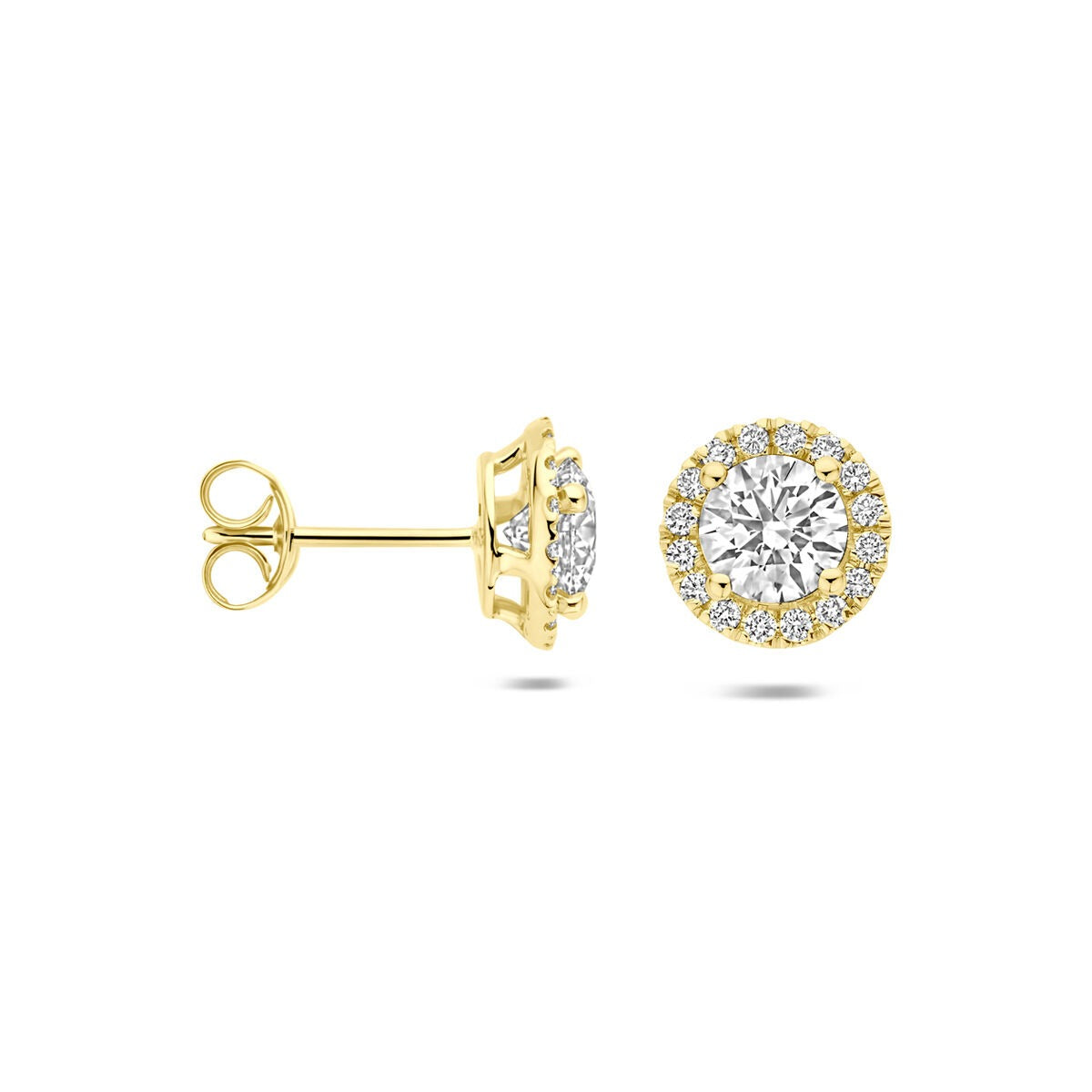 14k Gold Ohrstecker mit im Labor gezüchtetem Diamanten