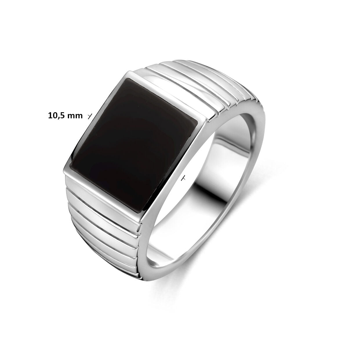 Silberner Herren-Siegelring mit Onyx – 10,5 mm breit