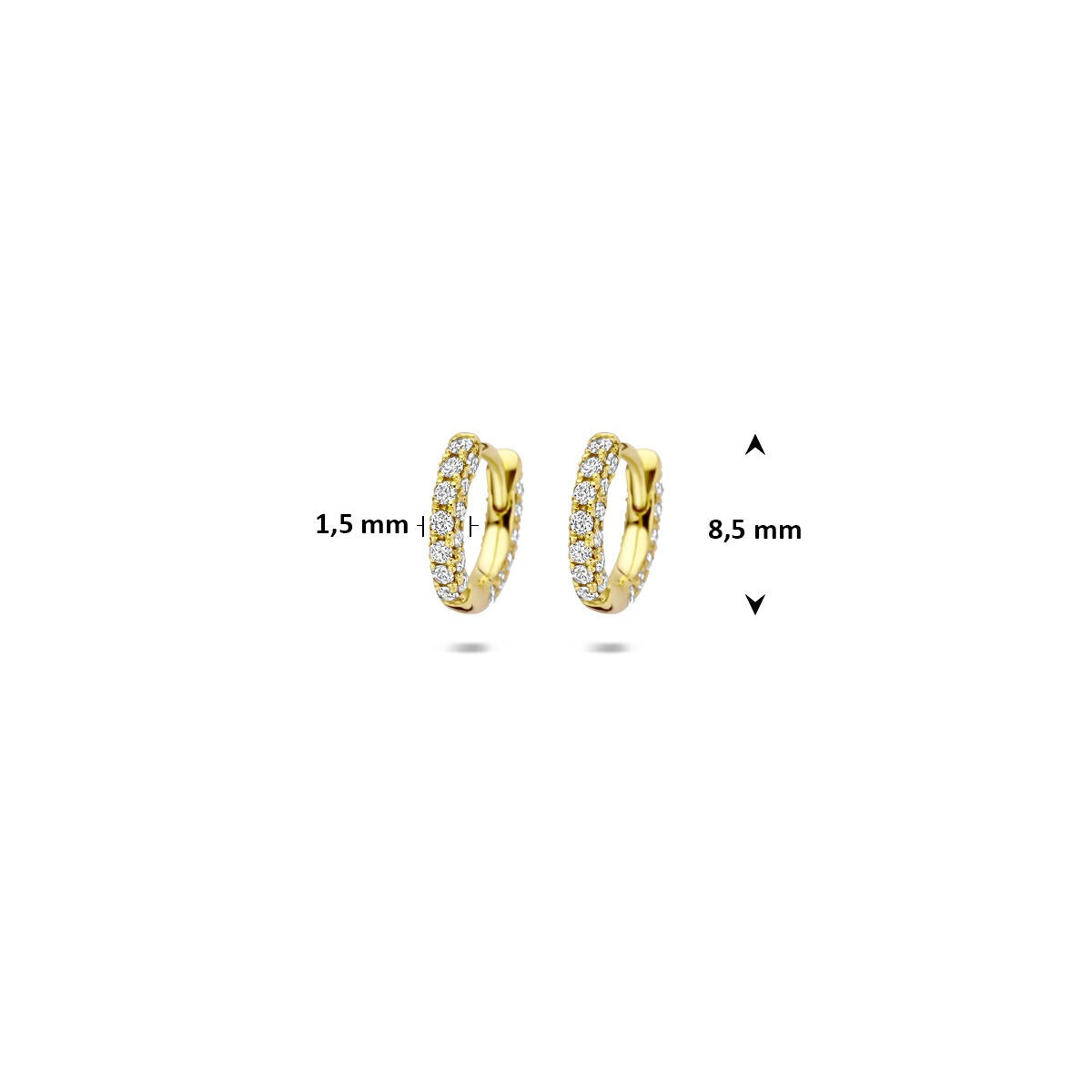 14K Gelbgold Klappcreolen mit im Labor gezüchteten Diamanten – Brillantschliff