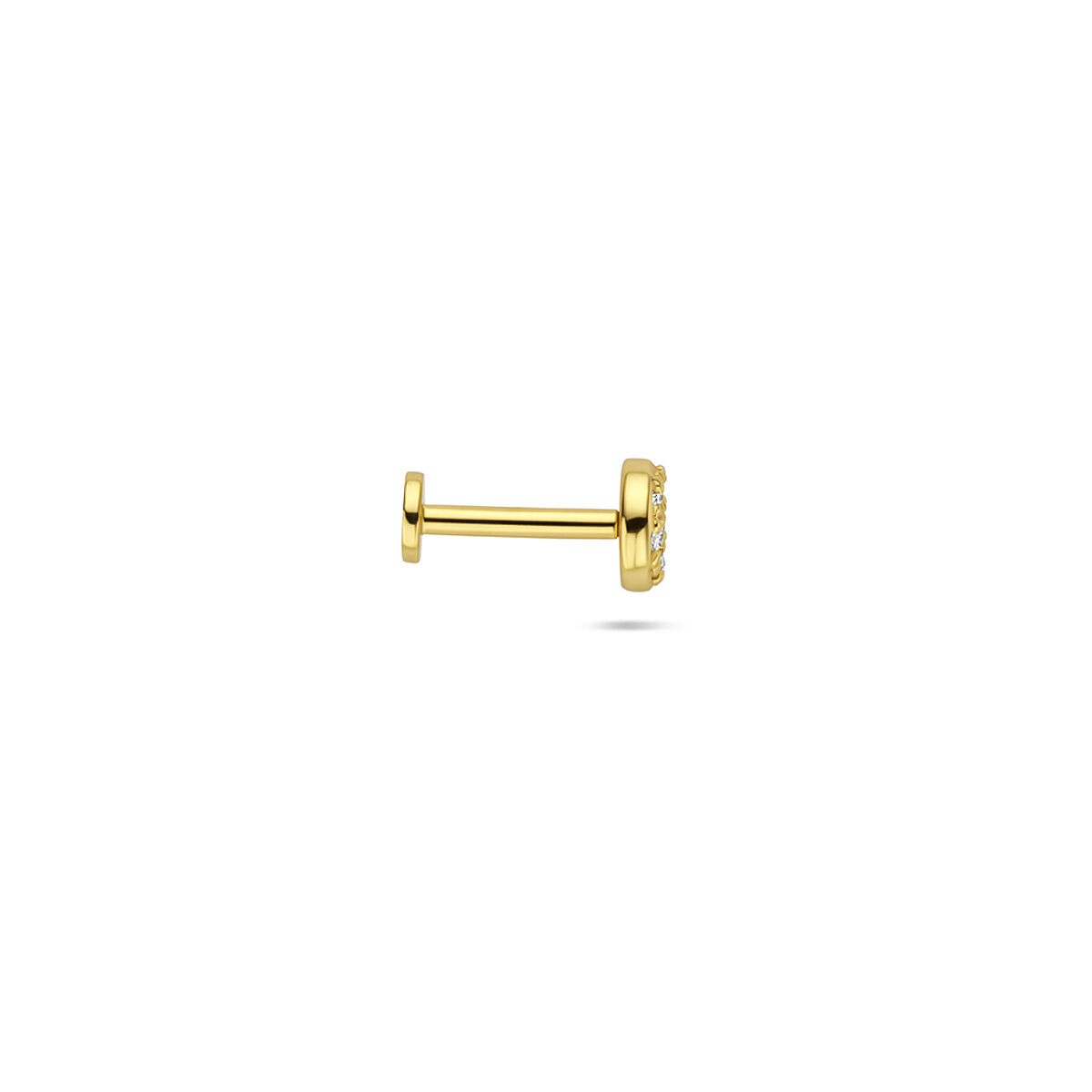 Vergoldetes Flatback-Piercing aus Silber mit Zirkonia