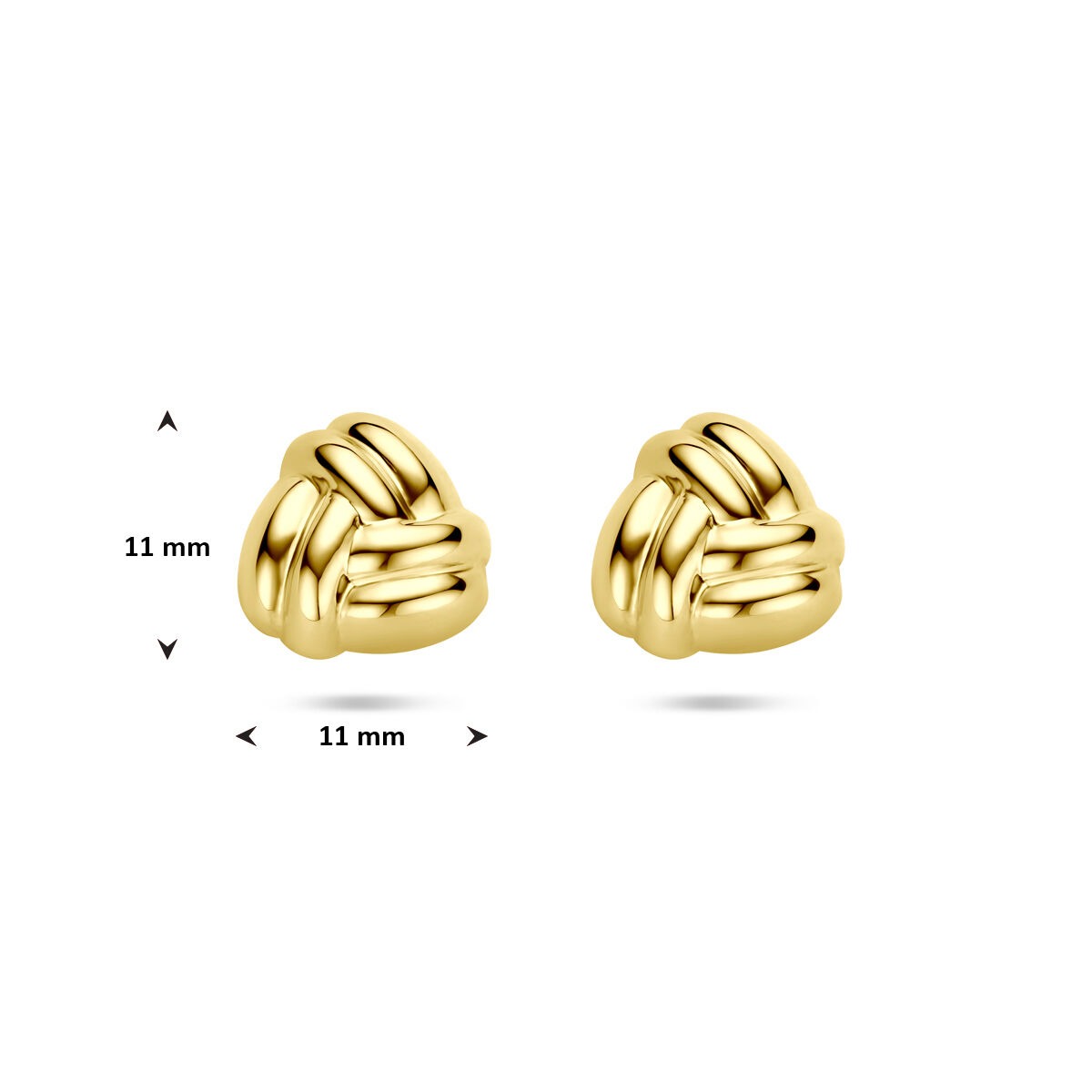 14k Gelbgold Ohrstecker Damen 11 mm
