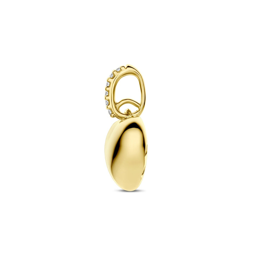 14k Geelgouden hartjeshanger met diamant