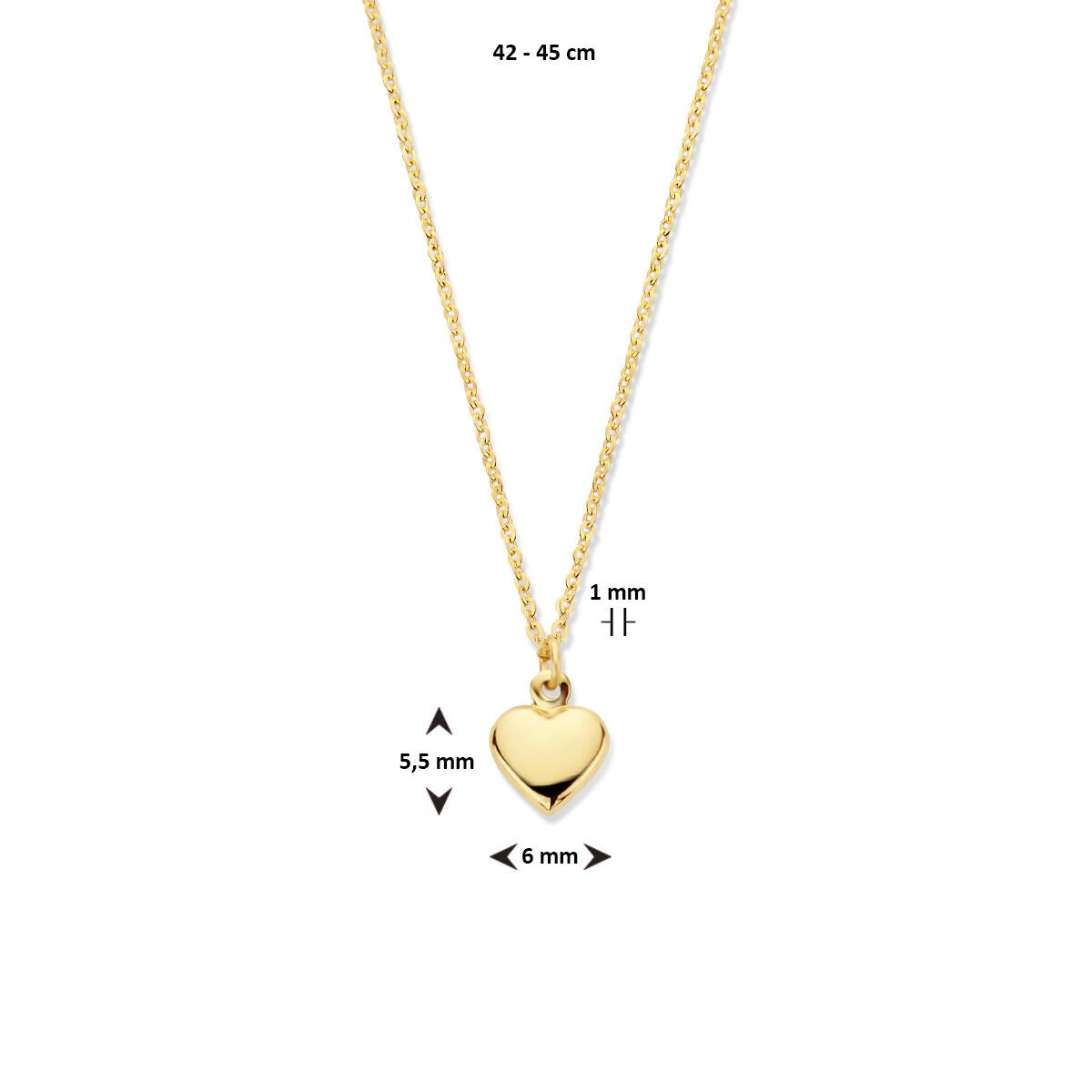 9 Karat Gelbgold Halskette Herz