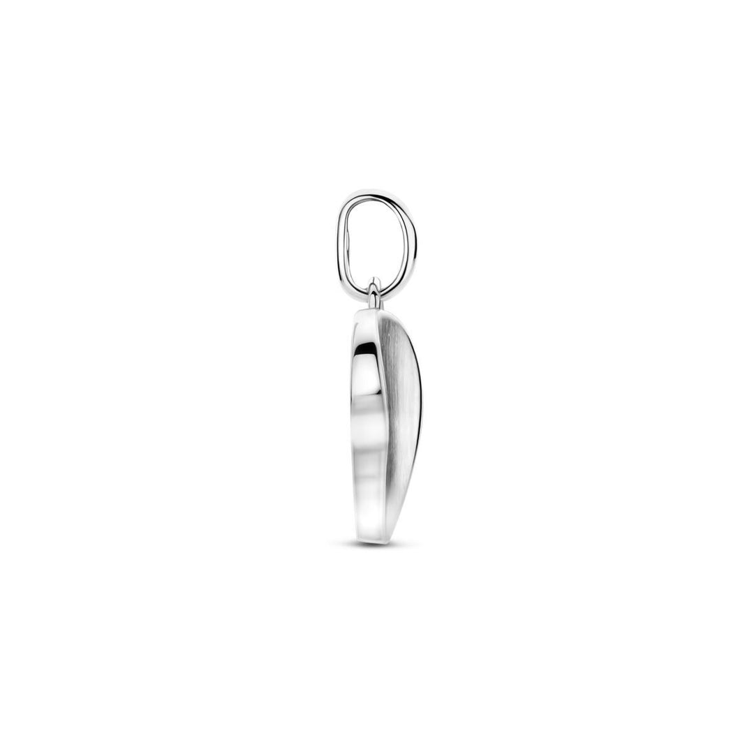 Zilveren hanger met hart en zirkonia – gerhodineerd 925