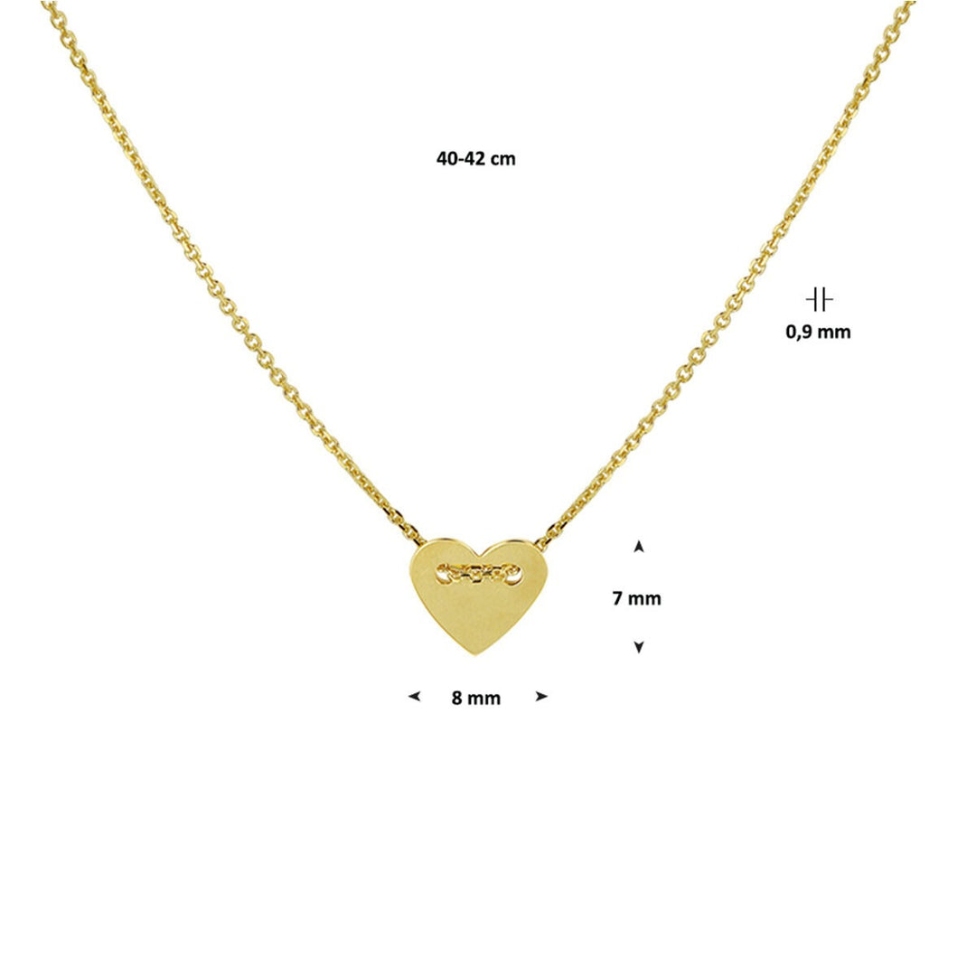 Gravurkette Herz 40 - 42 cm 14K Gelbgold