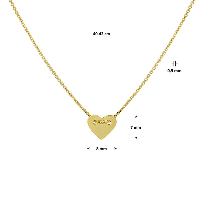 Gravurkette Herz 40 - 42 cm 14K Gelbgold