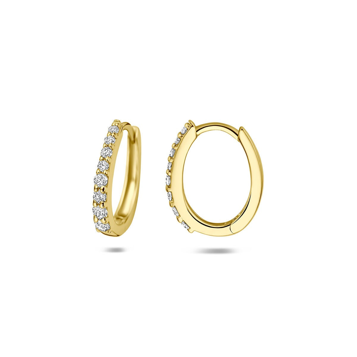 14k Gelbgold Klappcreolen mit im Labor gezüchtetem Diamant