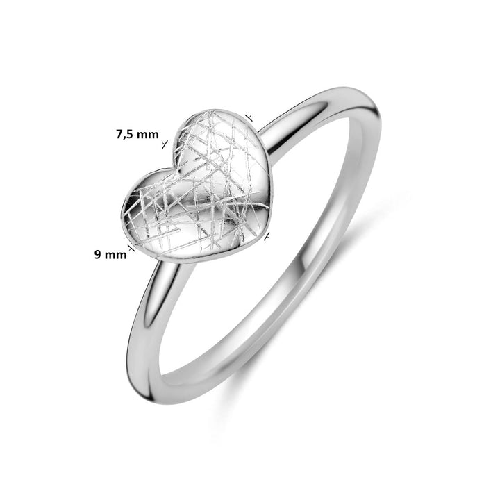 Gerhodineerd 925 zilveren ring met hartje