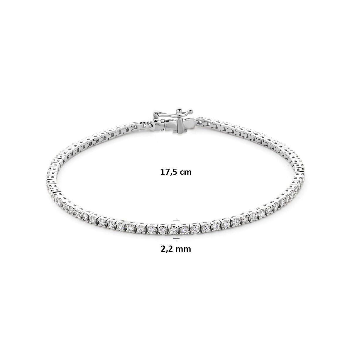 925 Sterling Silber Tennisarmband mit im Labor gezüchtetem Diamanten