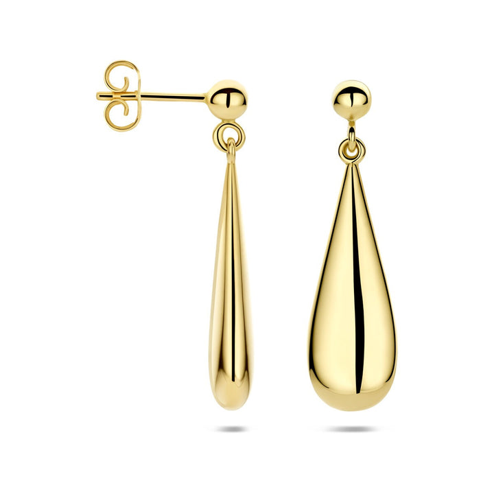 14k Geelgouden druppel oorhangers