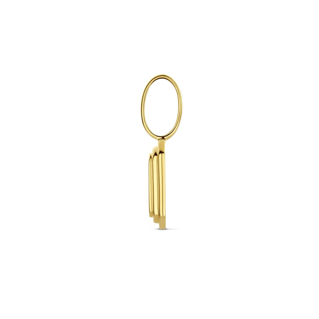 14k geelgouden graveerhanger – elegant en persoonlijk in miniatuurformaat