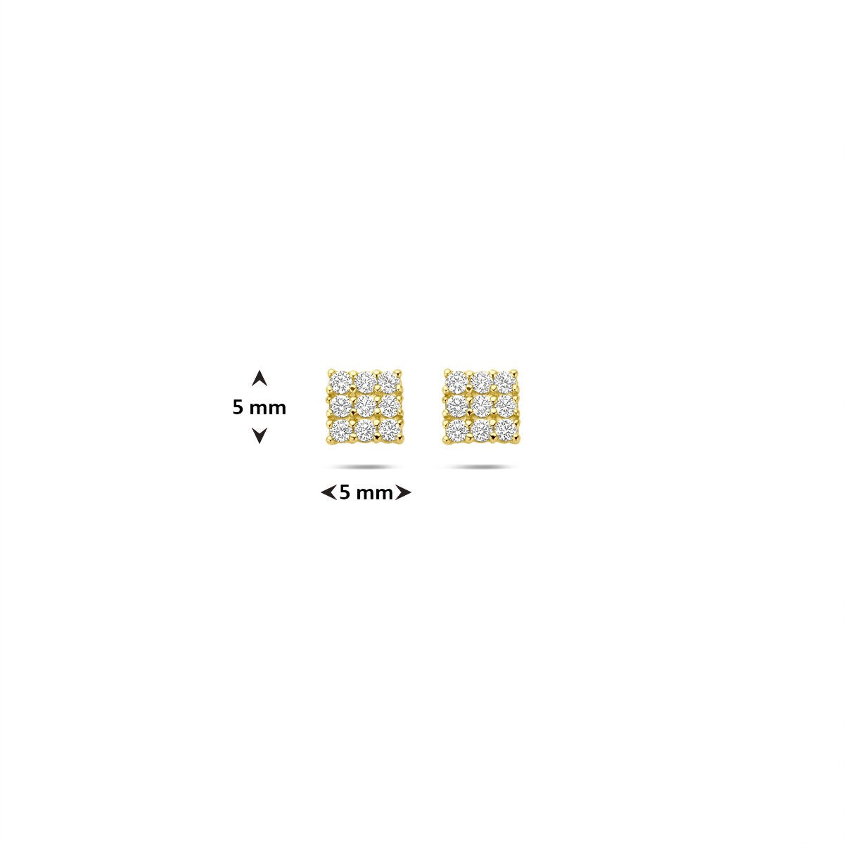 Goldohrstecker mit Pavé-Zirkonia – 14 K