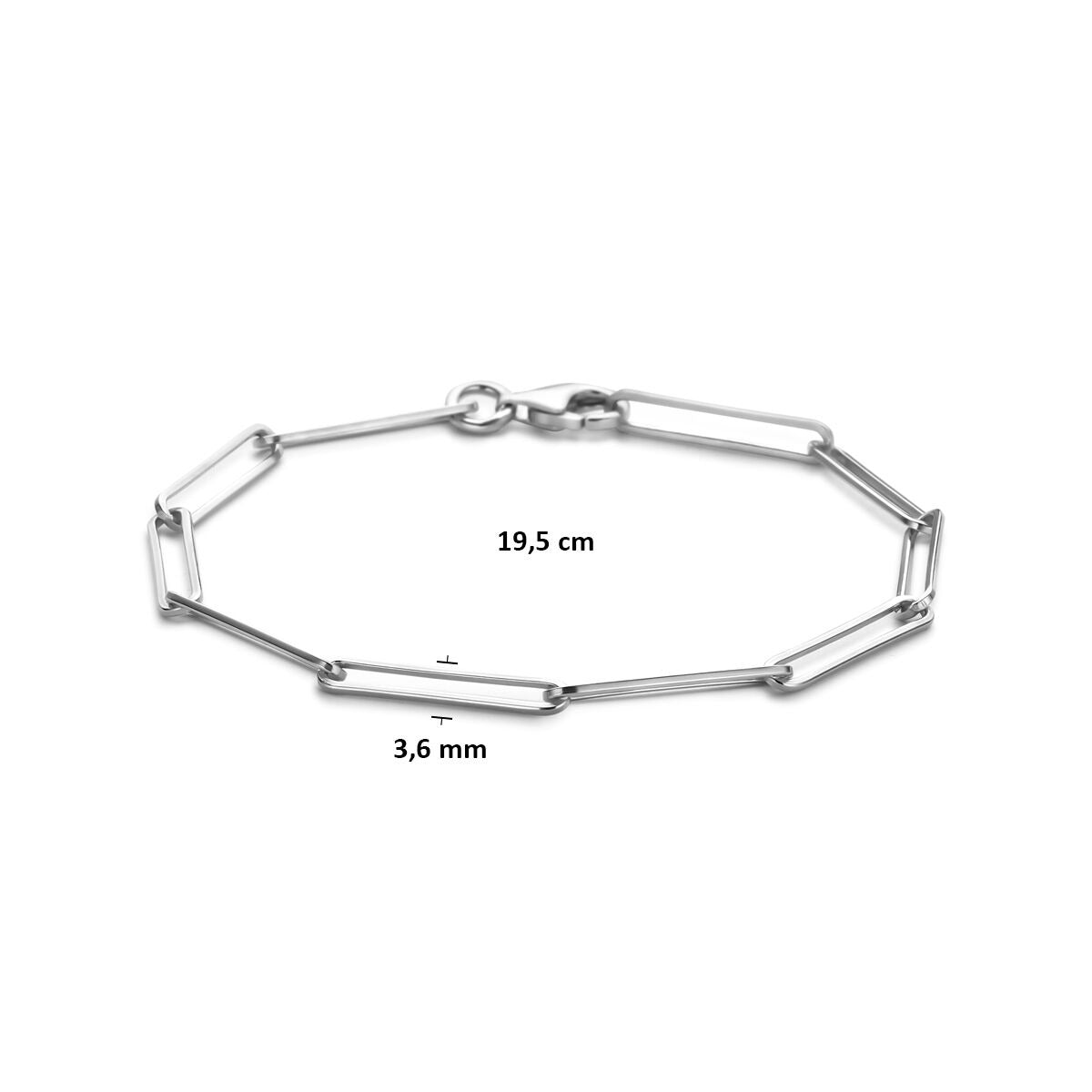 Damenarmband Silber rhodiniert Ankerkette 3,6 mm 19,5 cm