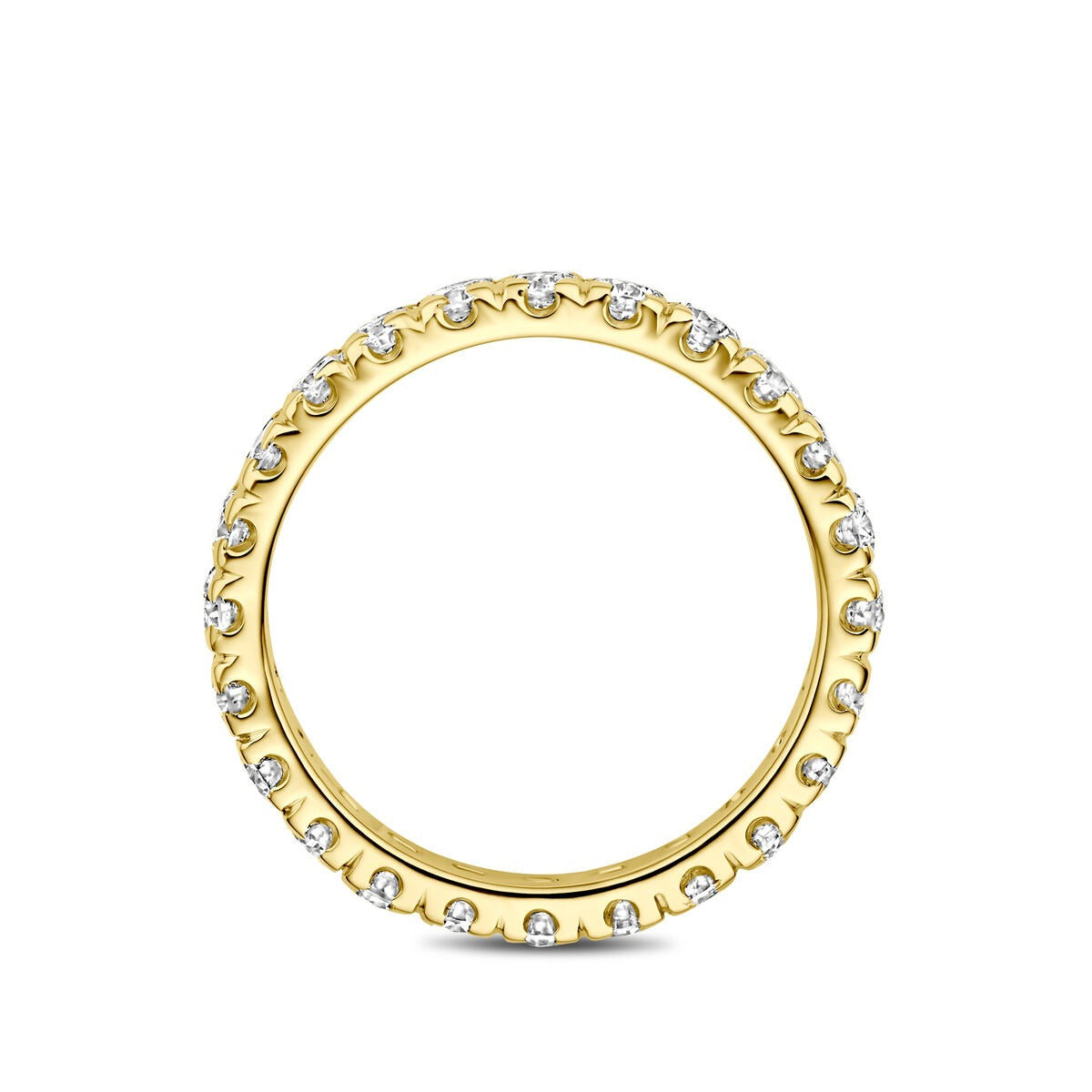 14k Gelbgoldring mit im Labor gezüchtetem Diamant