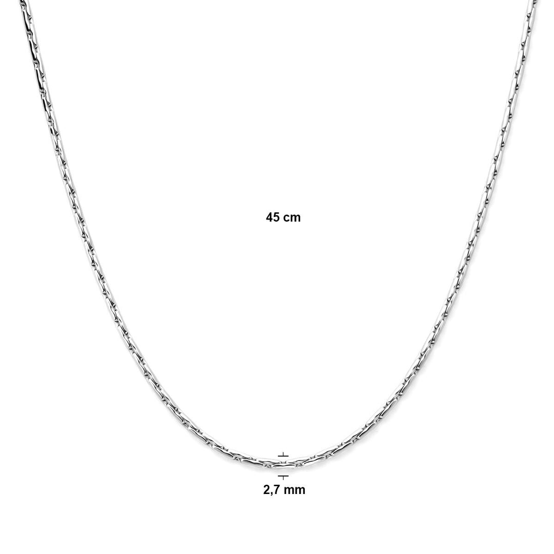 Halskette Cardano 2,7 mm 45 cm Silber rhodiniert