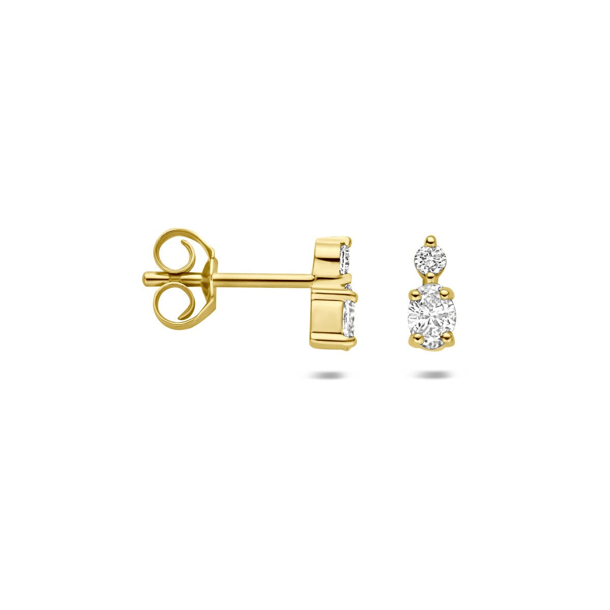 14 Karat Gelbgold Ohrstecker mit im Labor gezüchtetem Diamant