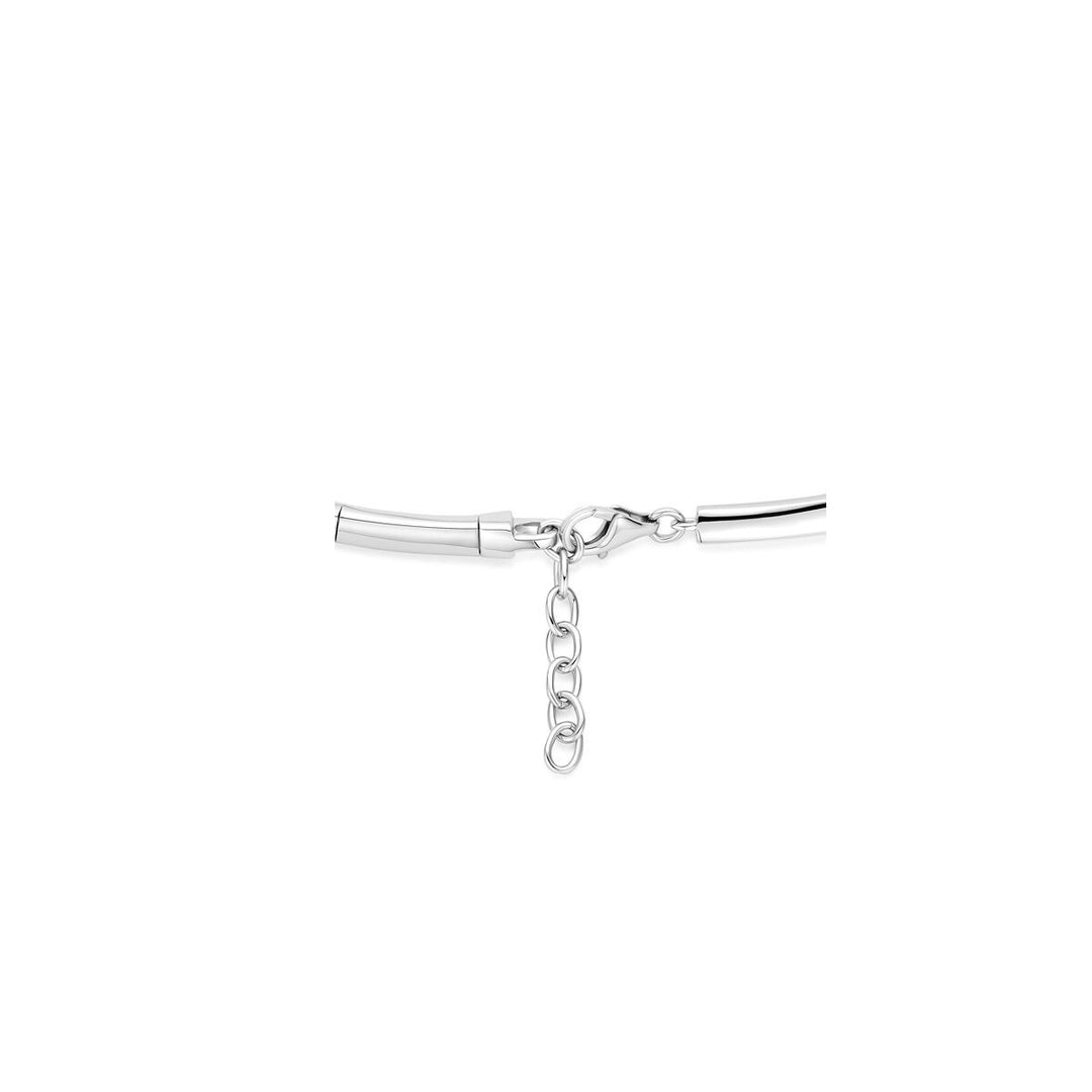Gerhodineerd 925 zilveren collier met zirkonia