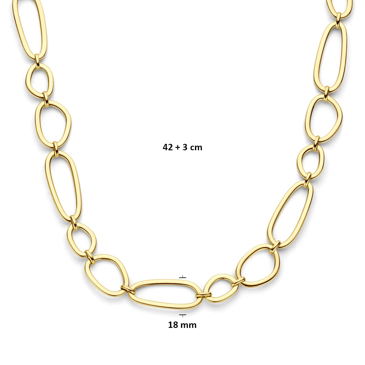 14 Karat Gelbgoldkette mit breiter Gliederstruktur