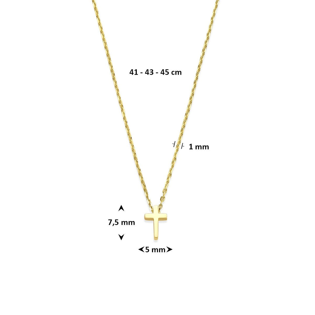 14k Geelgouden collier met kruisje