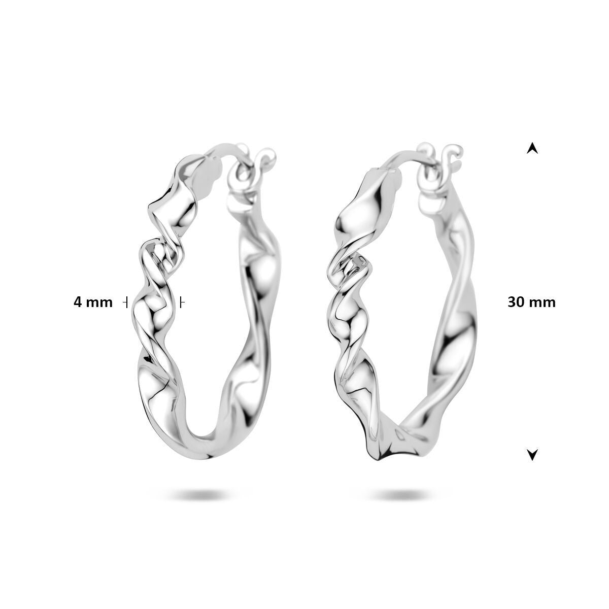 Damen-Creolen Silber – rhodiniert 30 mm
