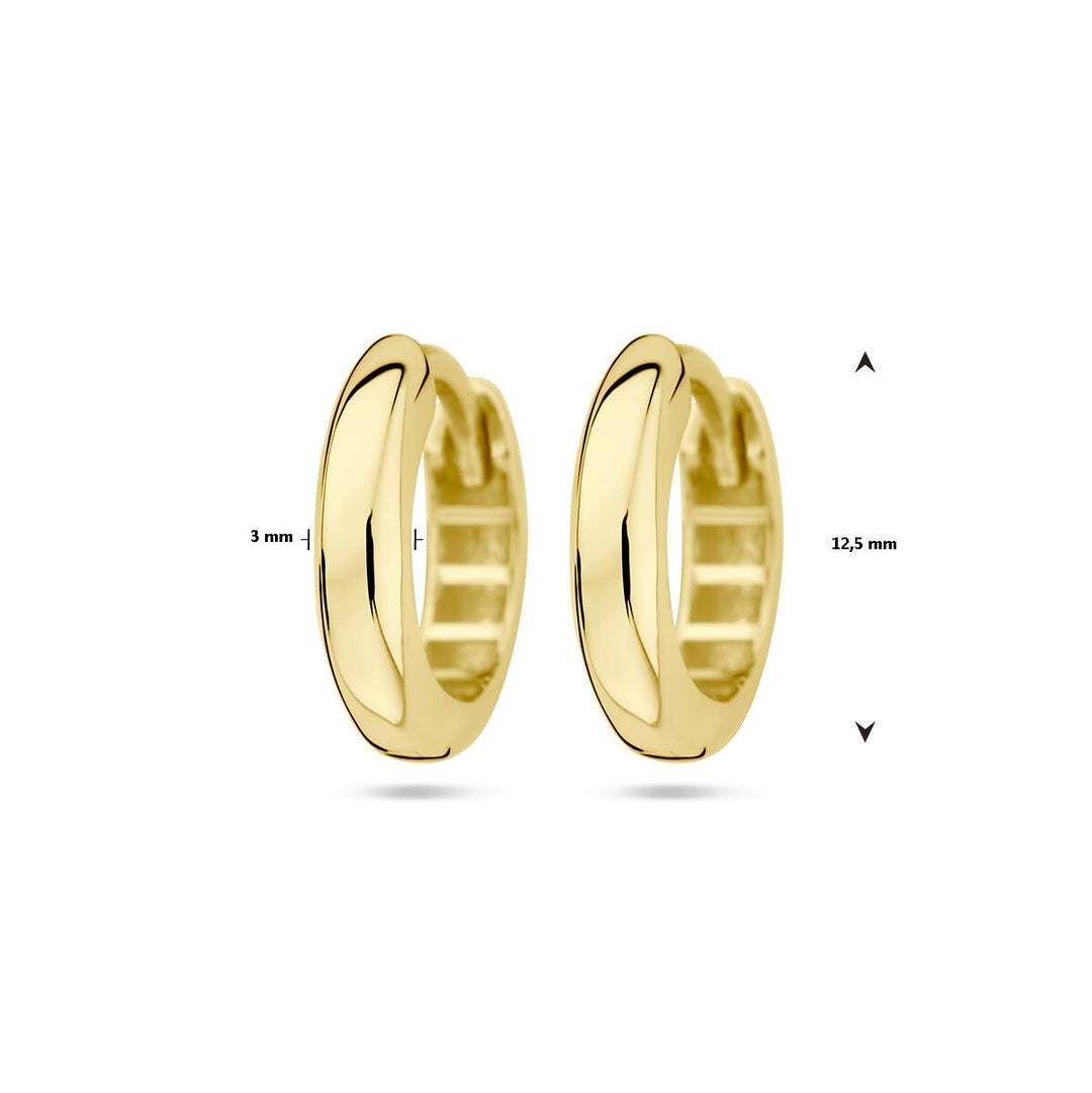 Gouden oorringen – 9k geelgoud, 12.5 mm met scharniersluiting