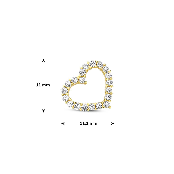 Anhänger Herz Zirkonia 14K Gelbgold