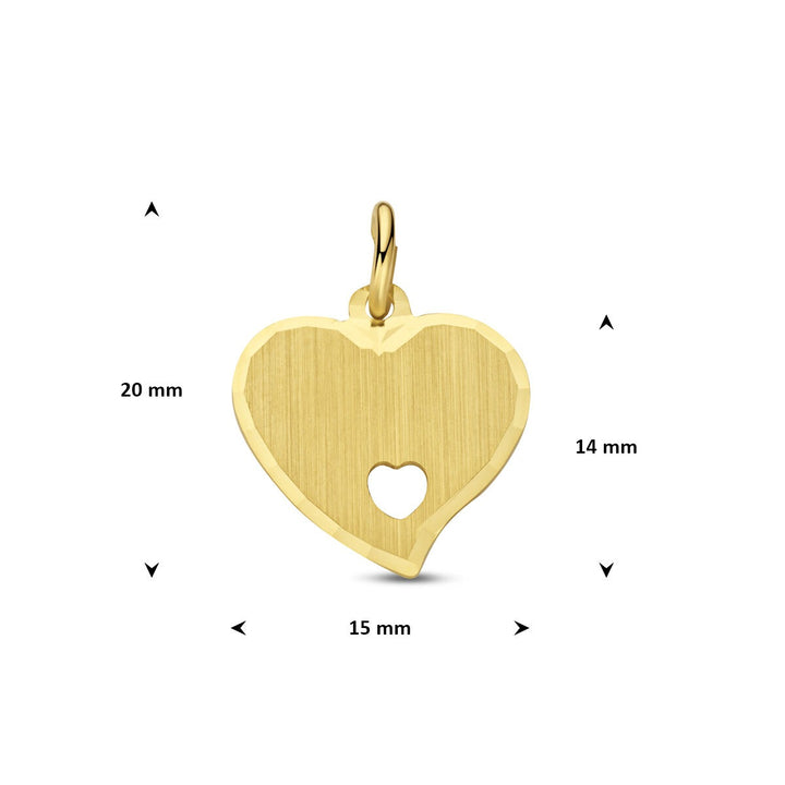 9k Geelgouden graveerhanger hart