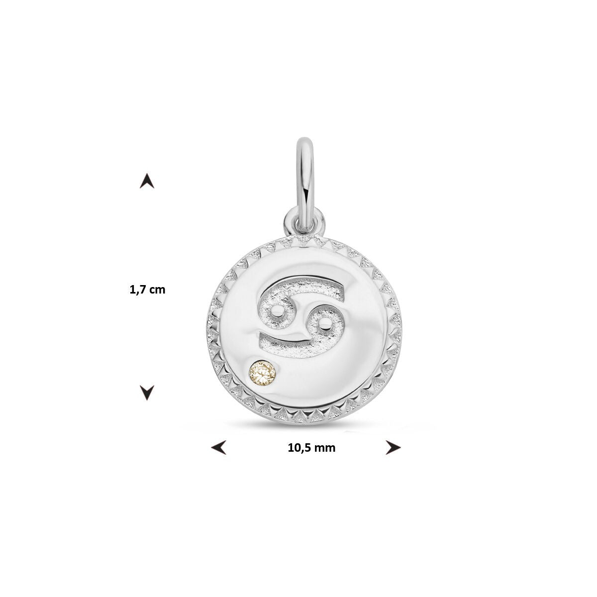 Sternzeichenanhänger aus Silber mit grünem Zirkonia