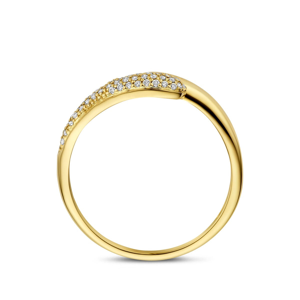 14k Gelbgoldring mit Diamant 0,15ct