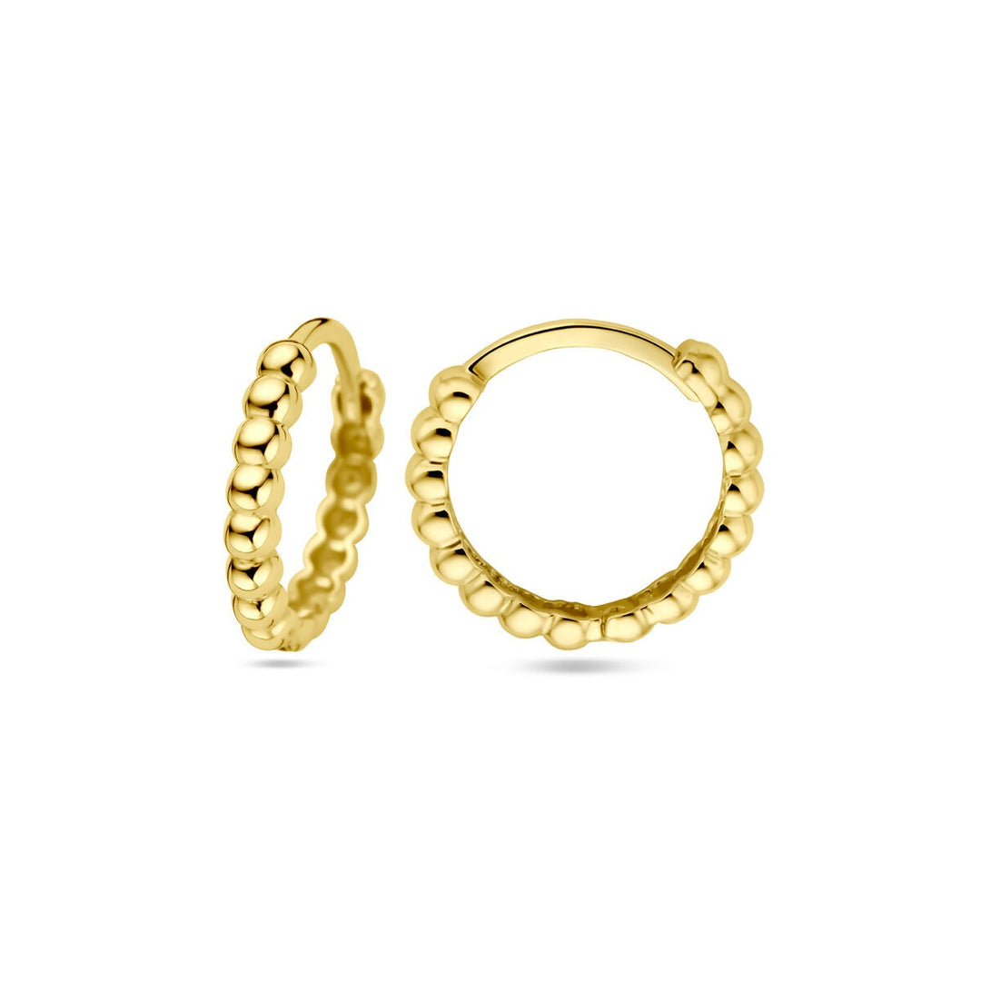 9k Geelgouden Klapoorringen met Bolletjes 13.5 x 2 mm